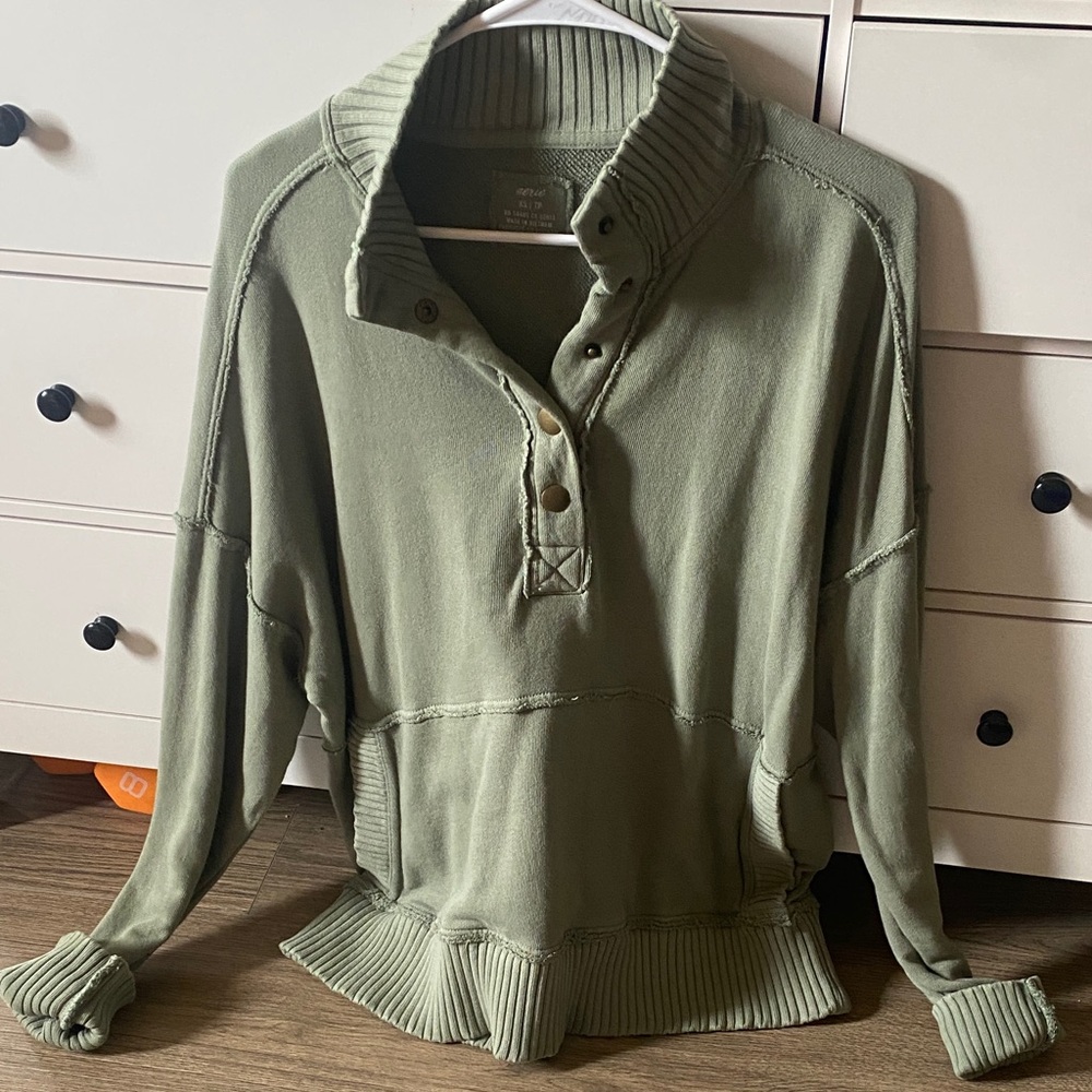 Aerie Olive Knit Sweater